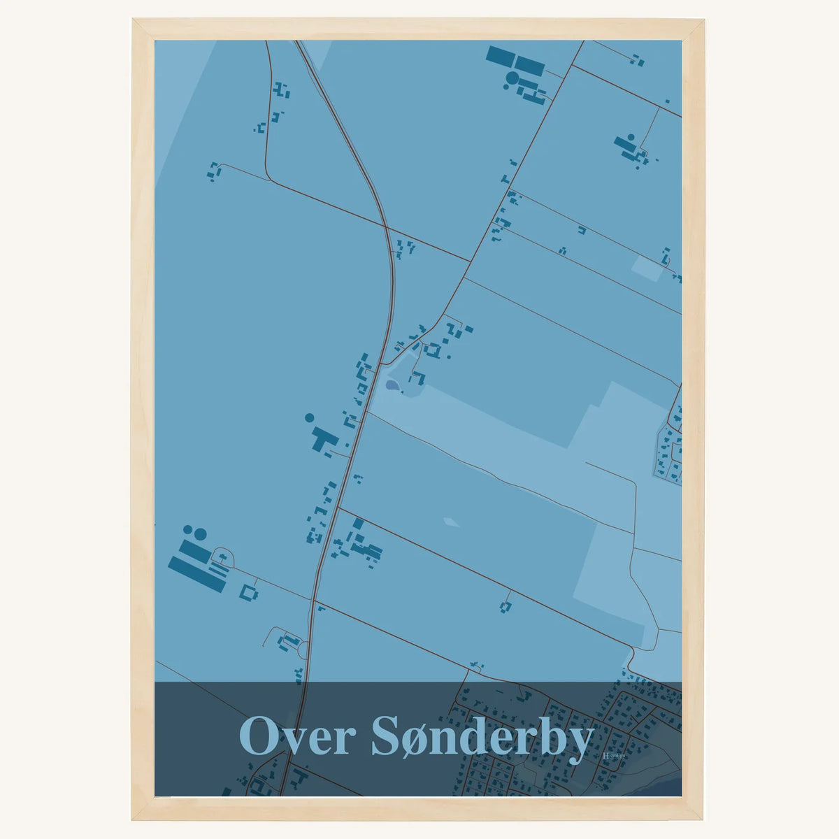 Over Sønderby plakat – Firkantet 2026 – Lys pastel blå