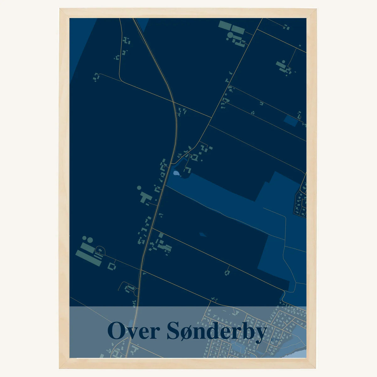 Over Sønderby plakat – Firkantet 2026 – Mørk blå