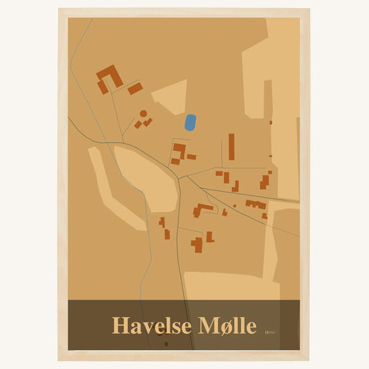 Havelse Mølle plakat – Firkantet 2026 – Lys pastel brun