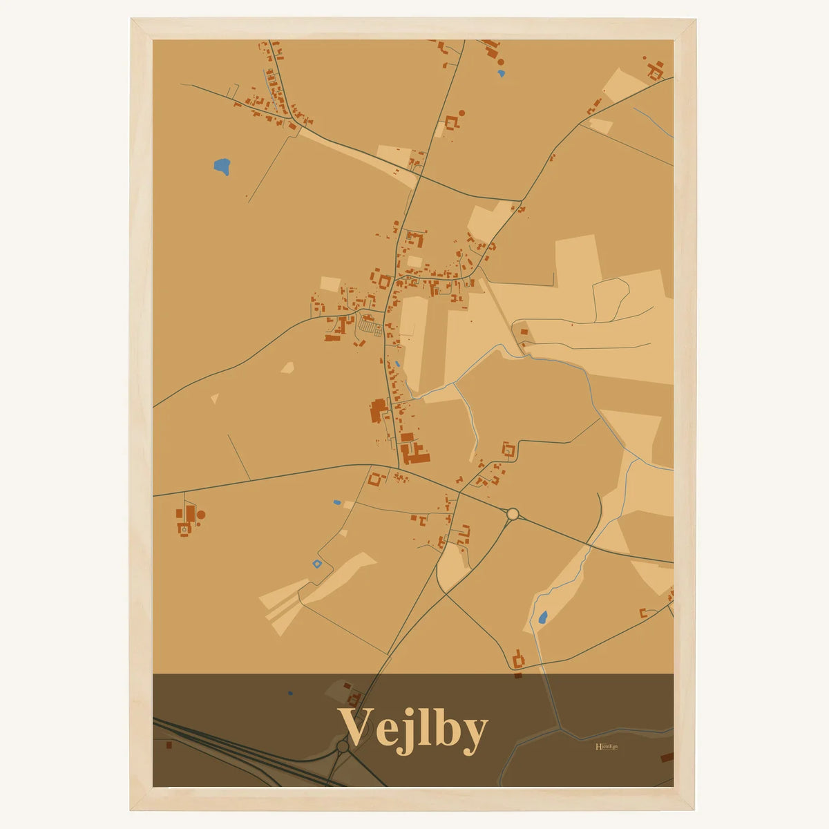 Vejlby plakat – Firkantet 2026 – Lys pastel brun