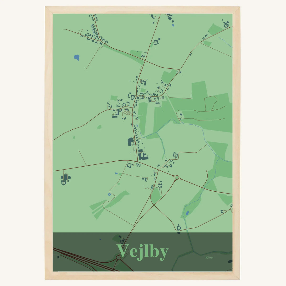Vejlby plakat – Firkantet 2026 – Lys pastel grøn