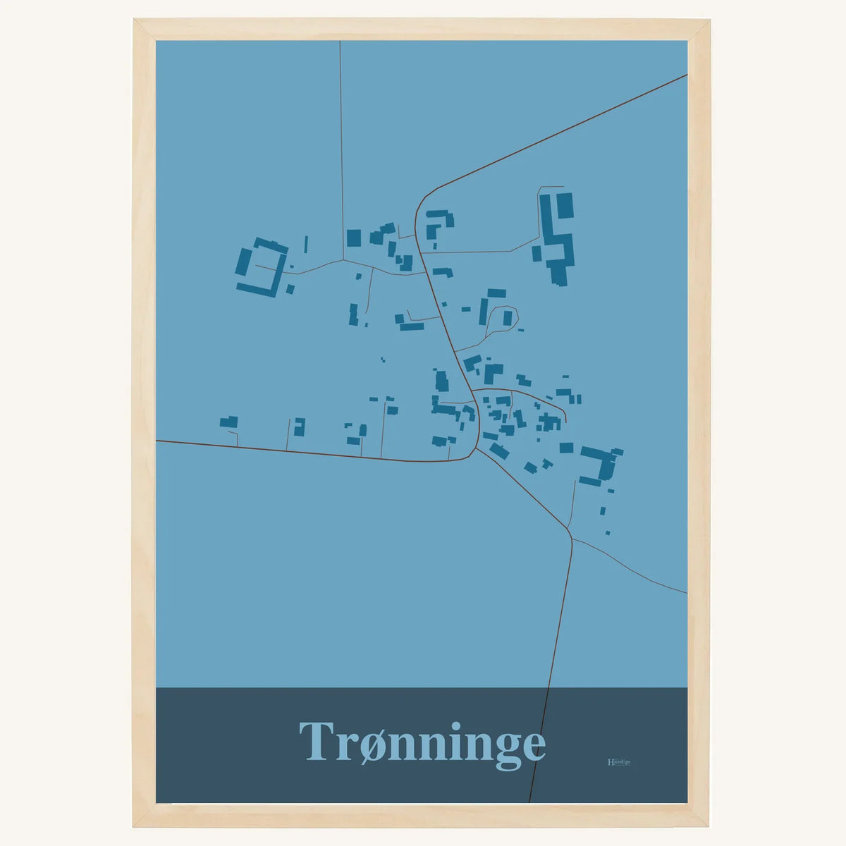 Trønninge plakat – Firkantet 2026 – Lys pastel blå