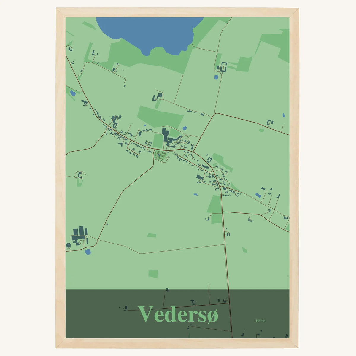 Vedersø plakat – Firkantet 2026 – Lys pastel grøn