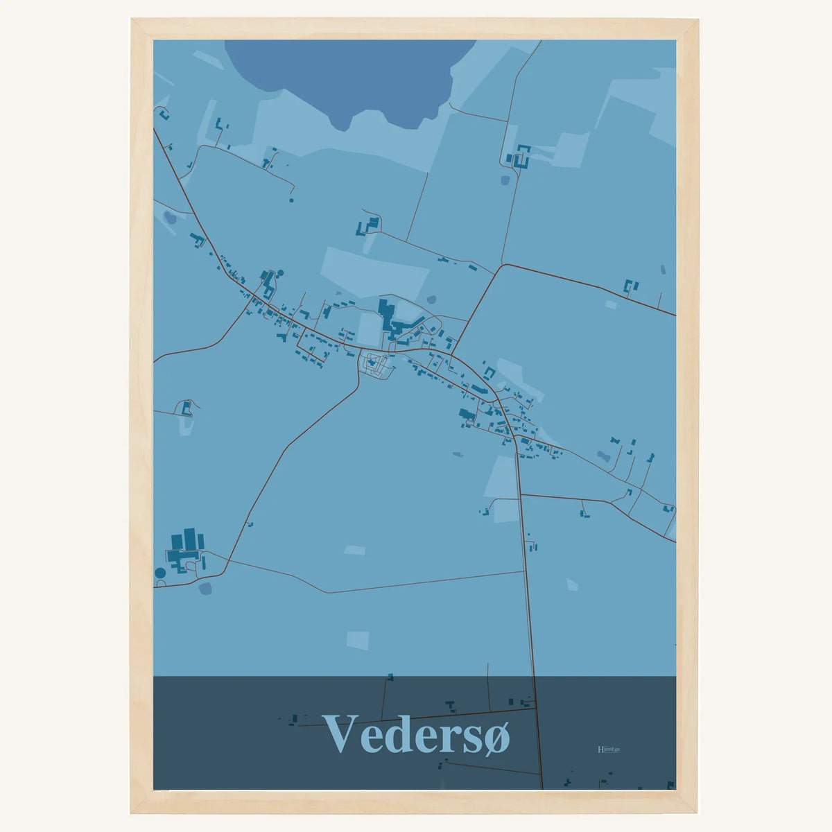 Vedersø plakat – Firkantet 2026 – Lys pastel blå