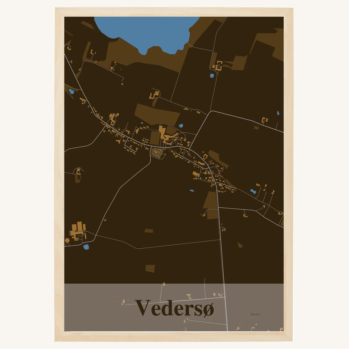 Vedersø plakat – Firkantet 2026 – Mørk brun