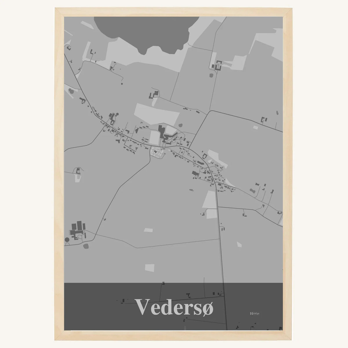 Vedersø plakat – Firkantet 2026 – Lys pastel grå