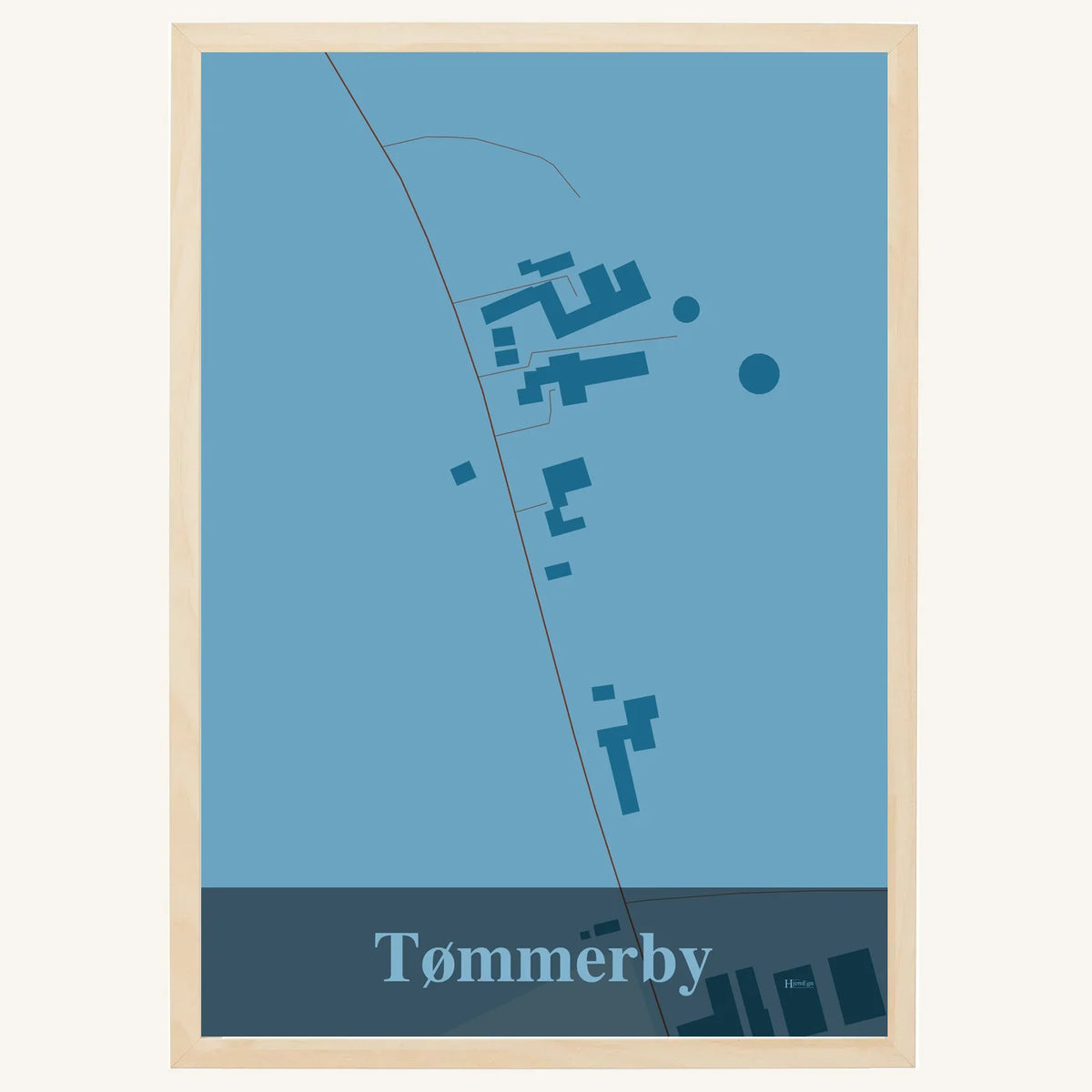 Tømmerby plakat – Firkantet 2026 – Lys pastel blå
