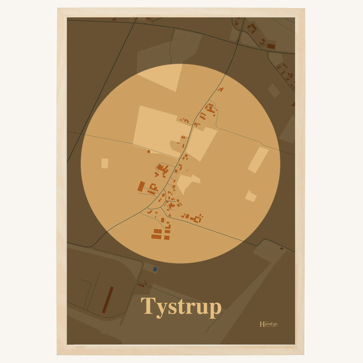 Tystrup plakat – Centrum 2026 – Lys pastel brun