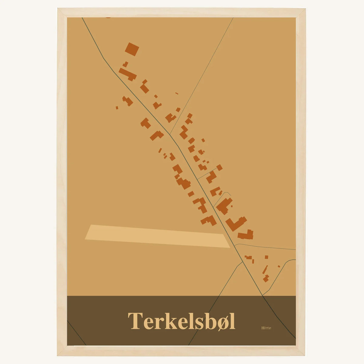 Terkelsbøl plakat – Firkantet 2026 – Lys pastel brun