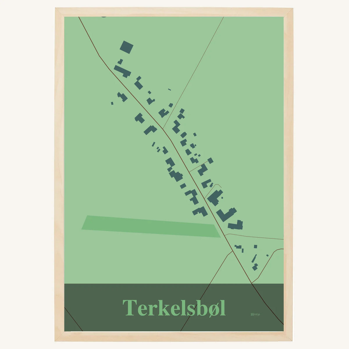 Terkelsbøl plakat – Firkantet 2026 – Lys pastel grøn