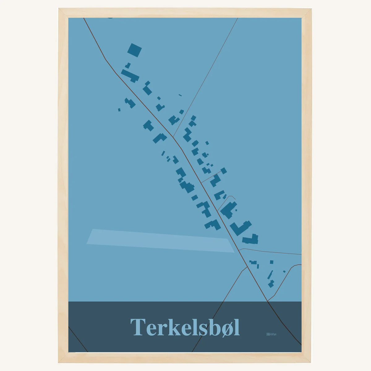 Terkelsbøl plakat – Firkantet 2026 – Lys pastel blå