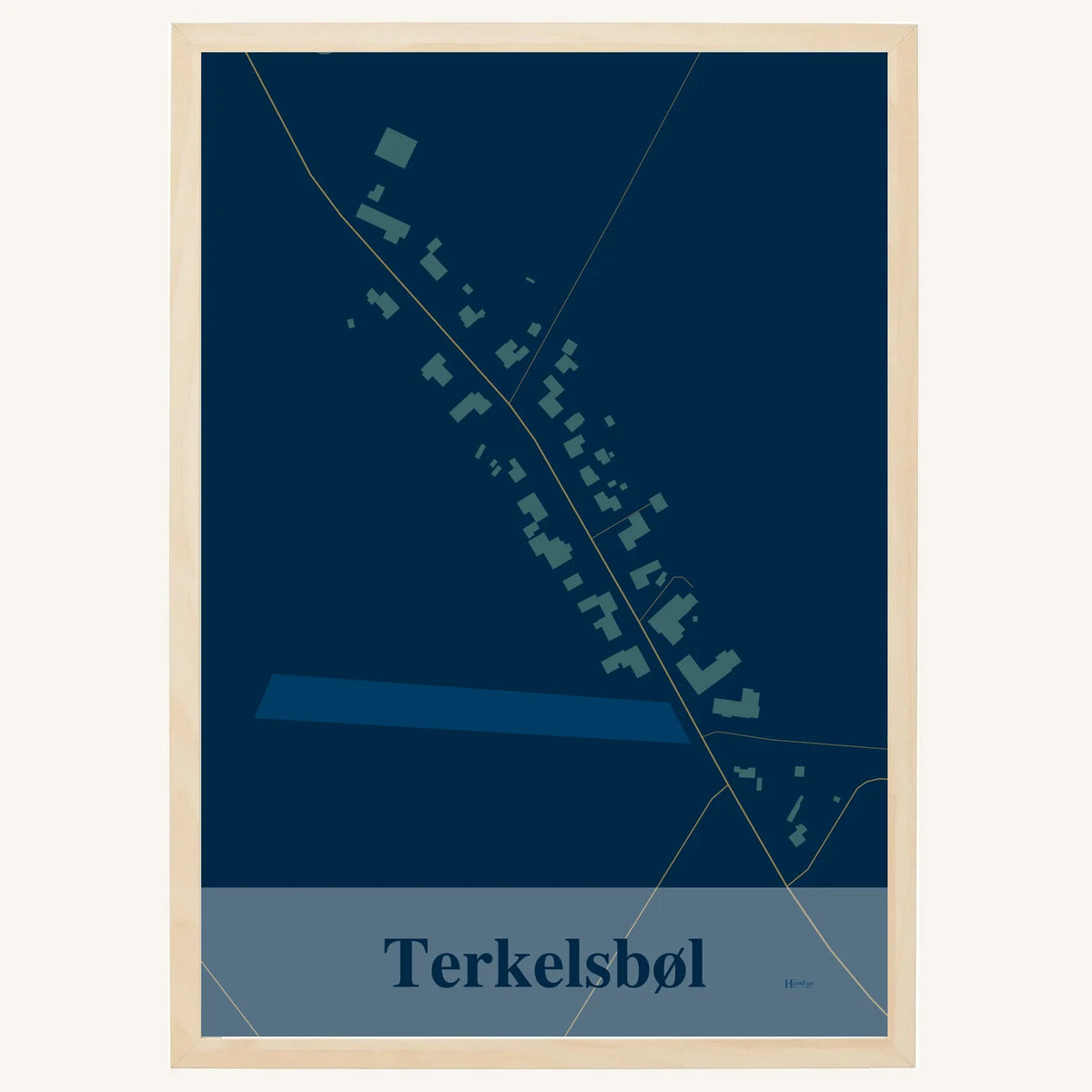 Terkelsbøl plakat – Firkantet 2026 – Mørk blå
