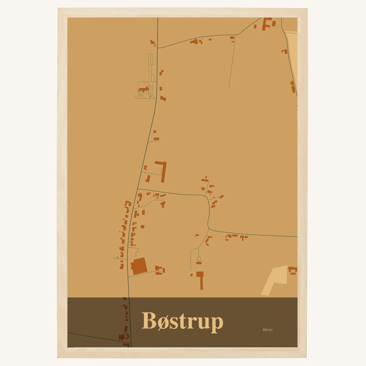 Bøstrup plakat – Firkantet 2026 – Lys pastel brun