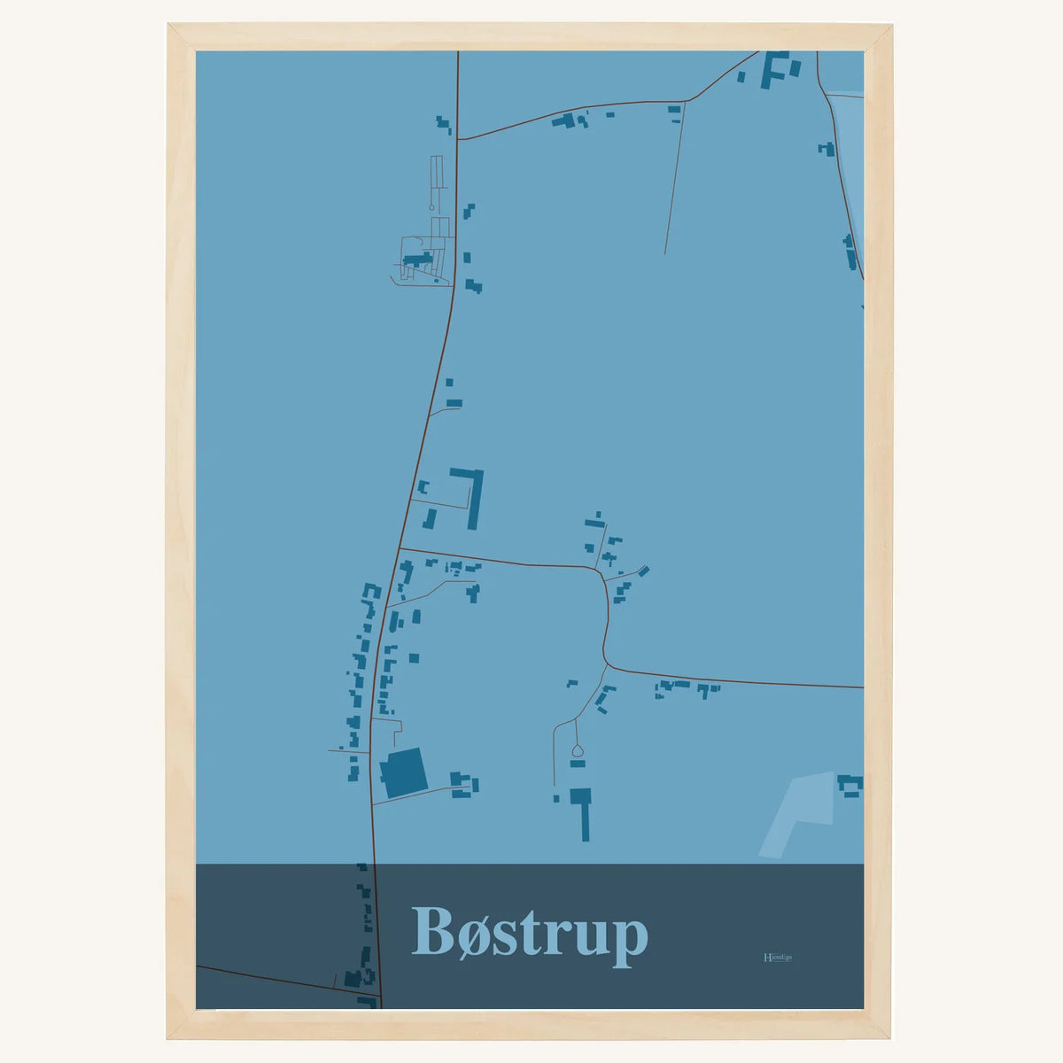 Bøstrup plakat – Firkantet 2026 – Lys pastel blå