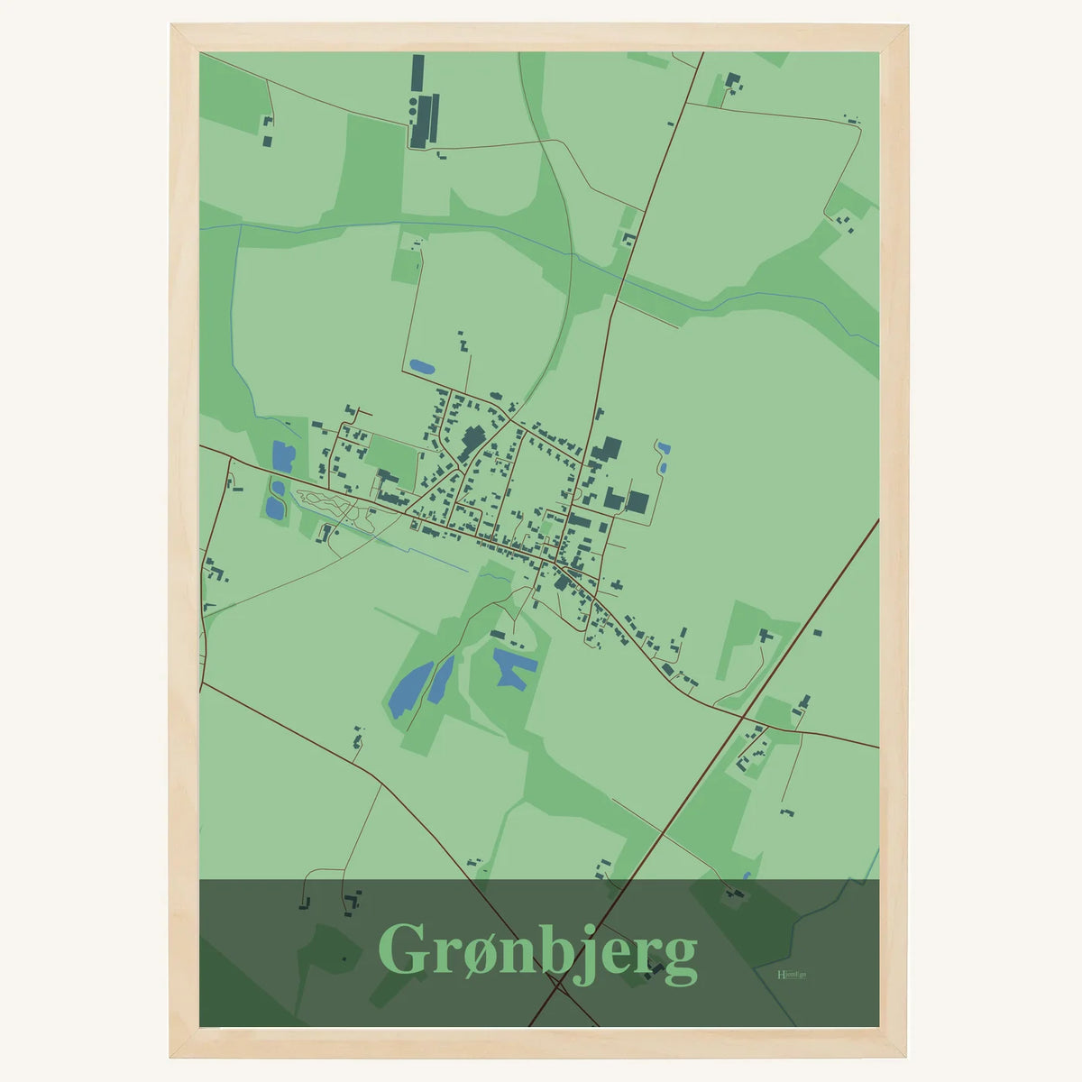 Grønbjerg plakat – Firkantet 2026 – Lys pastel grøn