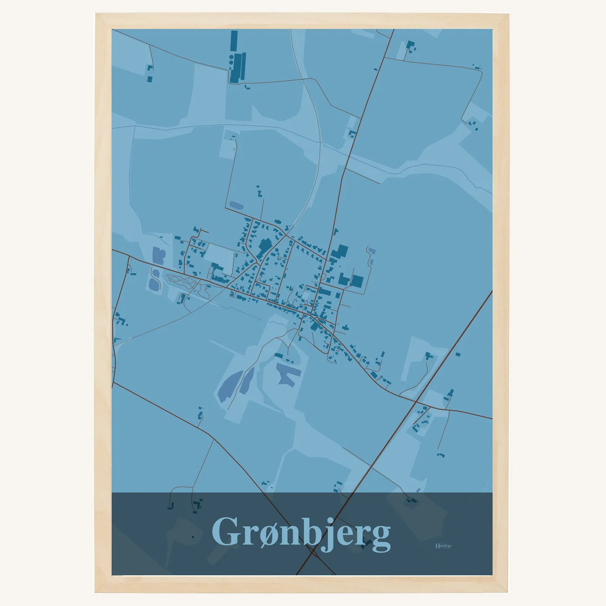 Grønbjerg plakat – Firkantet 2026 – Lys pastel blå