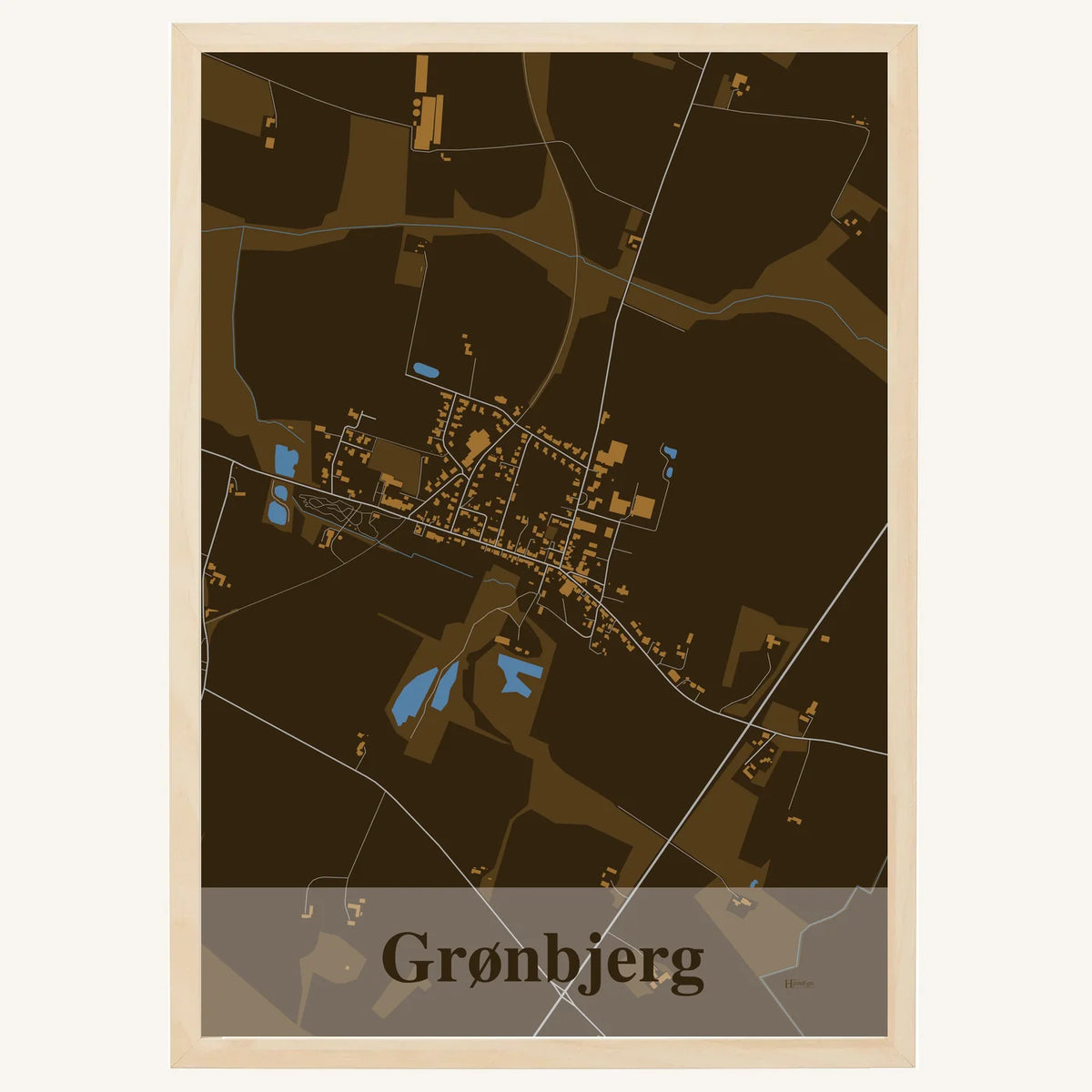 Grønbjerg plakat – Firkantet 2026 – Mørk brun