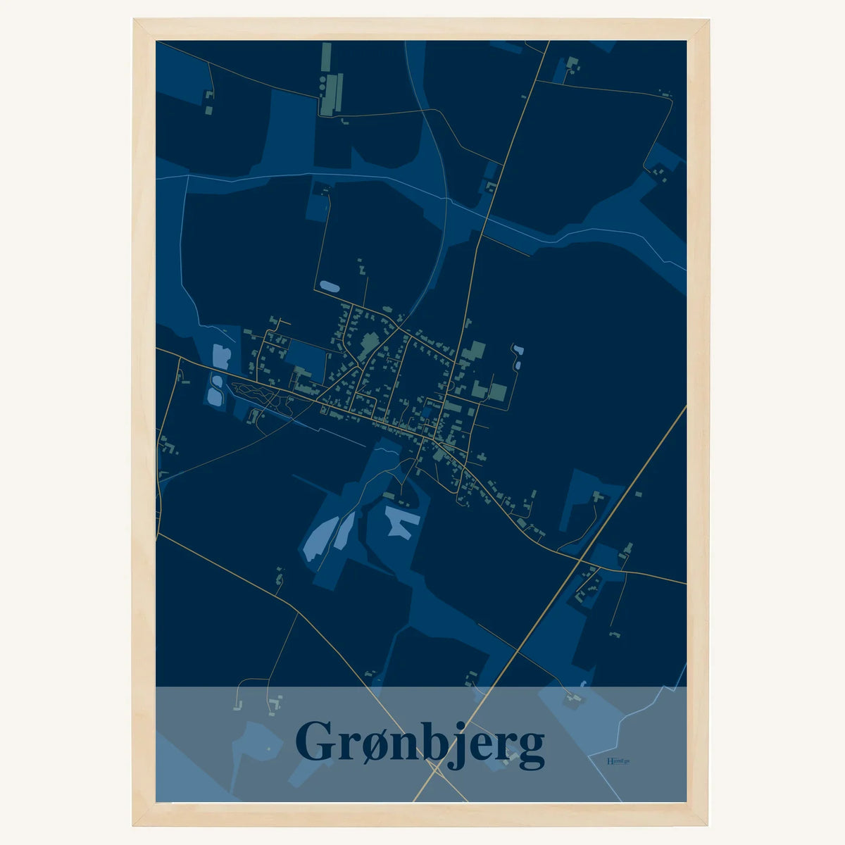 Grønbjerg plakat – Firkantet 2026 – Mørk blå