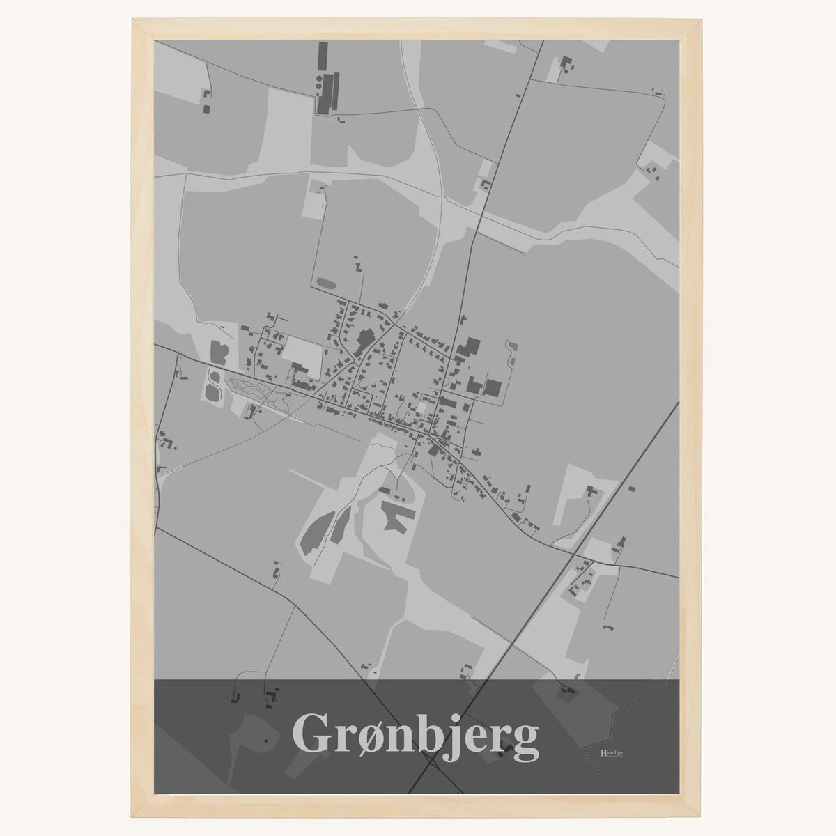 Grønbjerg plakat – Firkantet 2026 – Lys pastel grå