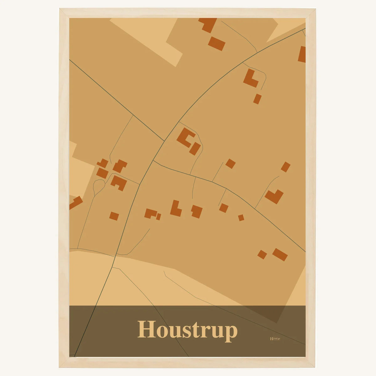 Houstrup plakat – Firkantet 2026 – Lys pastel brun