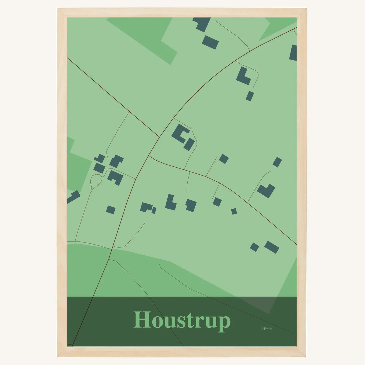 Houstrup plakat – Firkantet 2026 – Lys pastel grøn