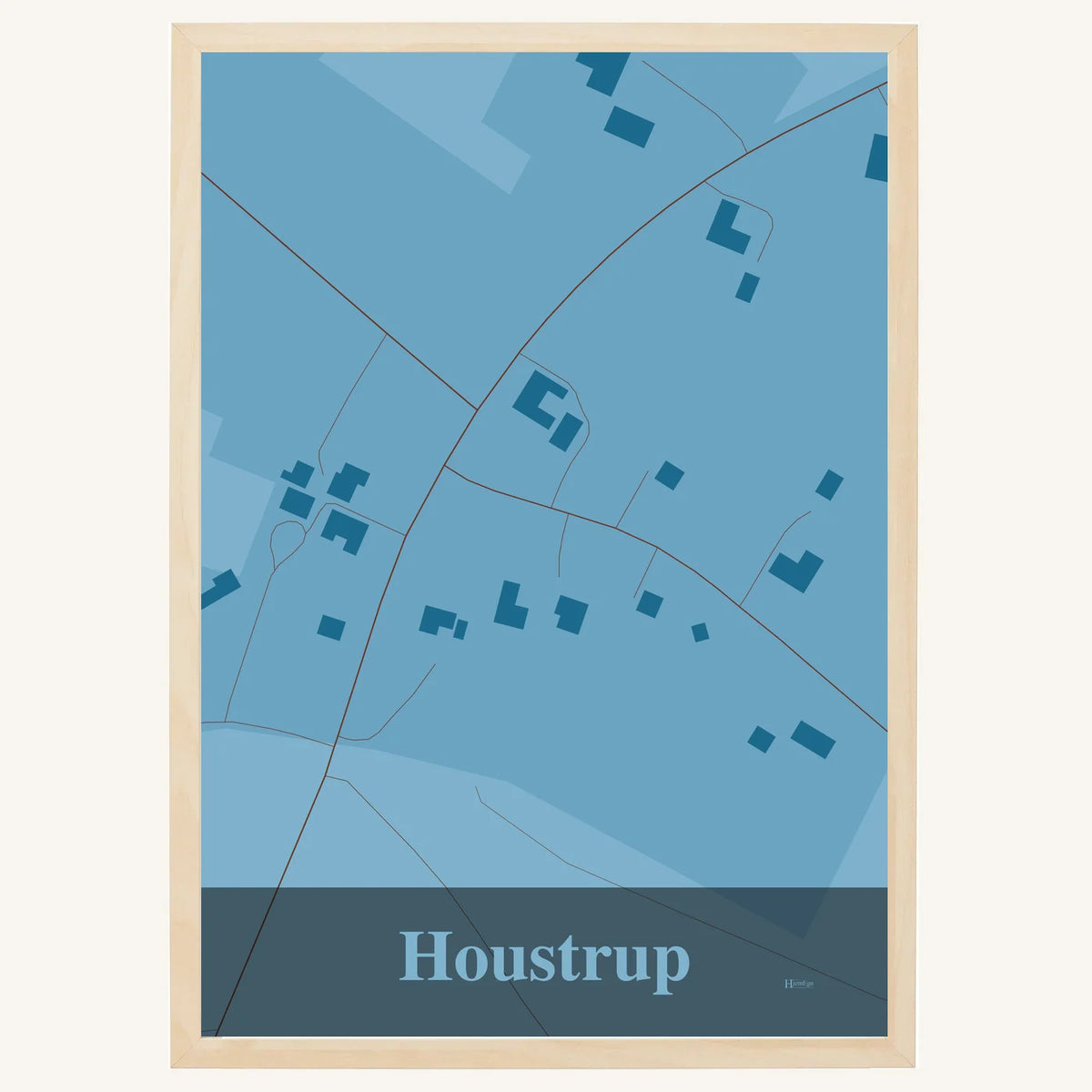 Houstrup plakat – Firkantet 2026 – Lys pastel blå