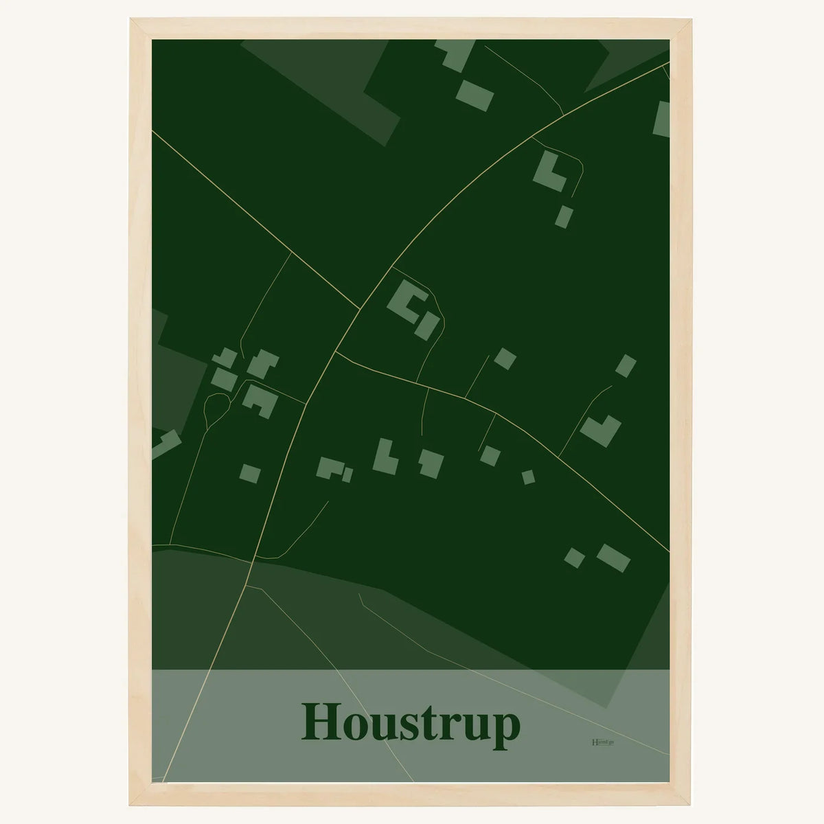 Houstrup plakat – Firkantet 2026 – Mørk grøn