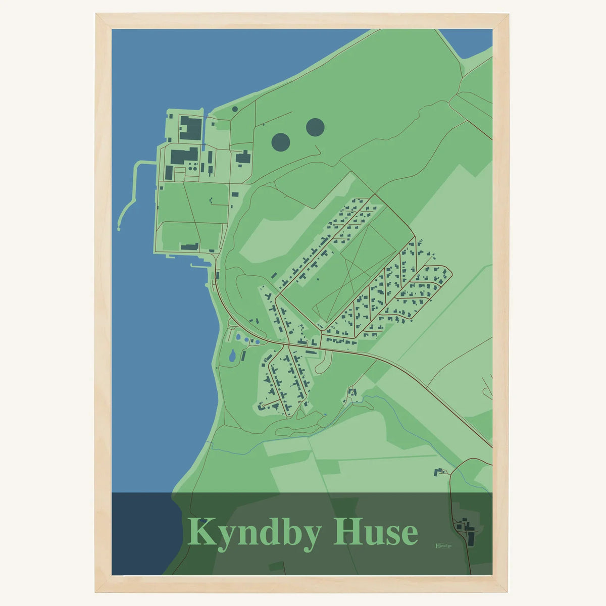 Kyndby Huse plakat – Firkantet 2026 – Lys pastel grøn