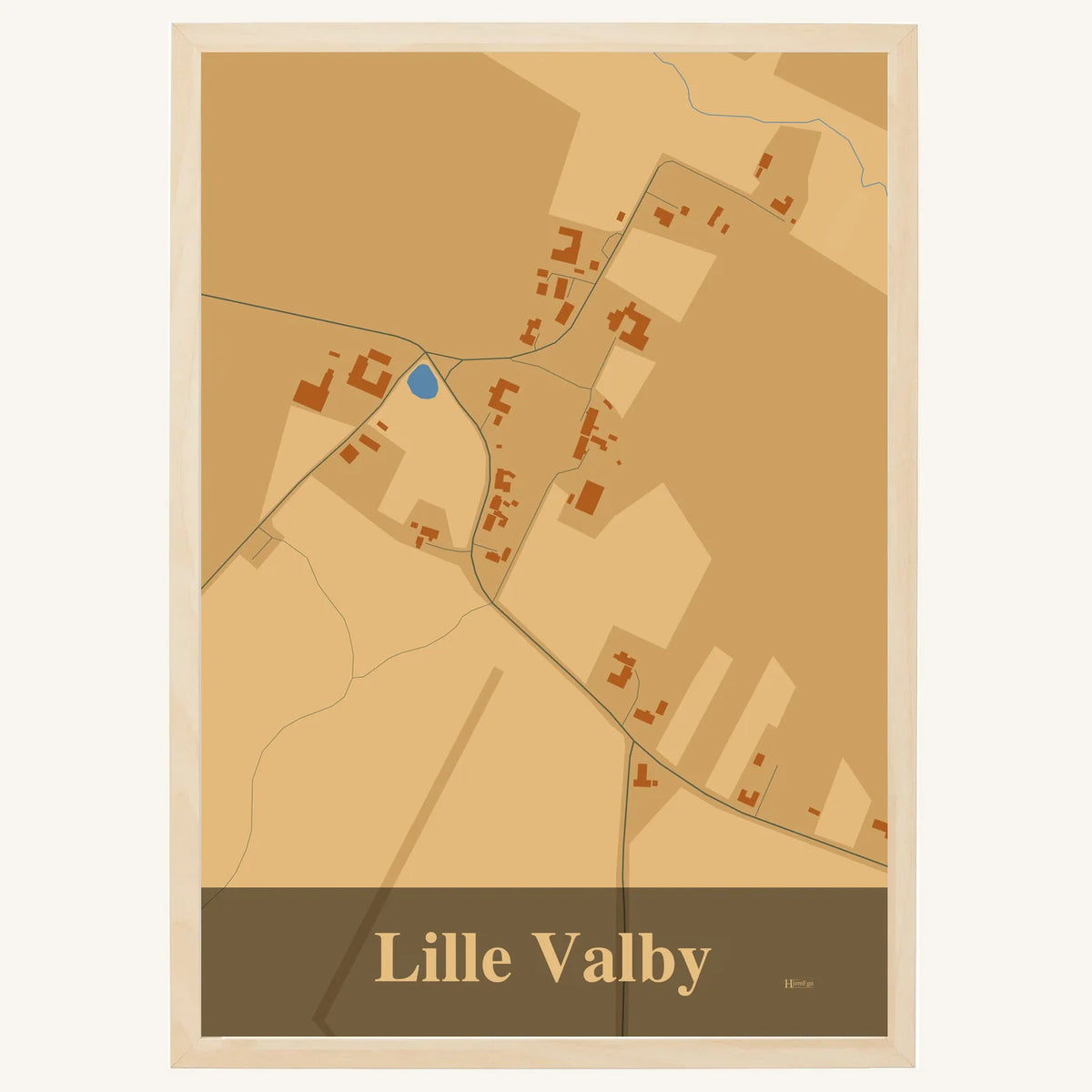 Lille Valby plakat – Firkantet 2026 – Lys pastel brun