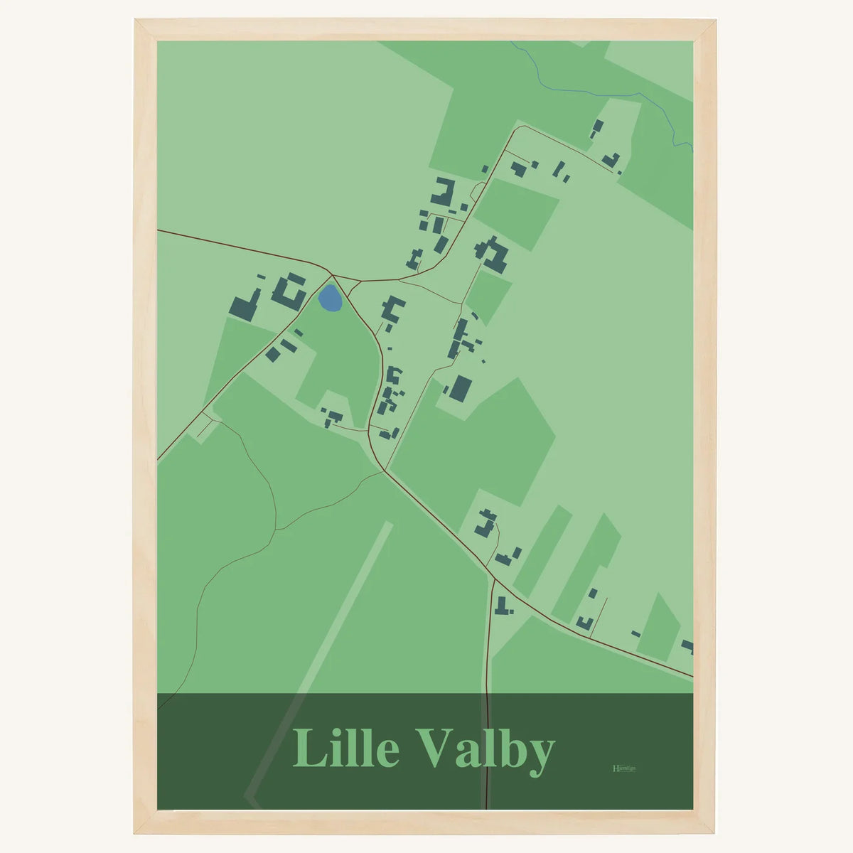 Lille Valby plakat – Firkantet 2026 – Lys pastel grøn