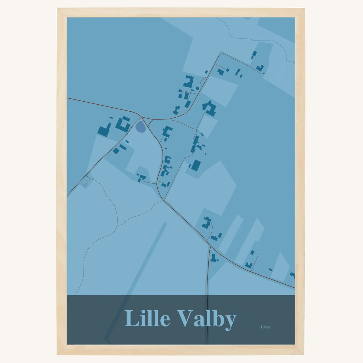 Lille Valby plakat – Firkantet 2026 – Lys pastel blå