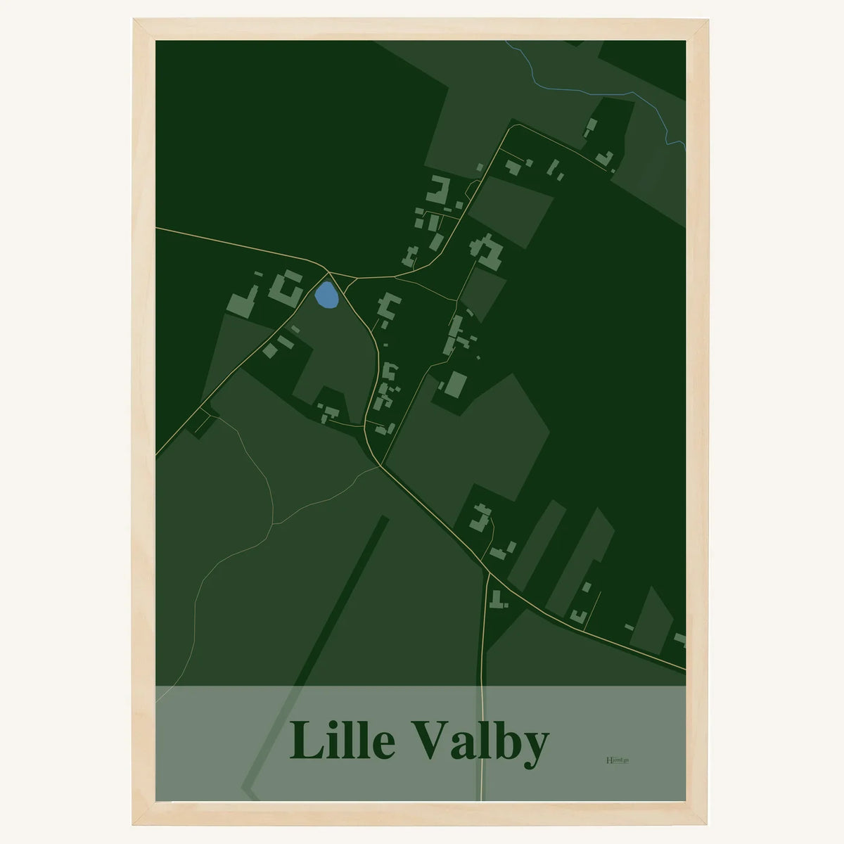 Lille Valby plakat – Firkantet 2026 – Mørk grøn