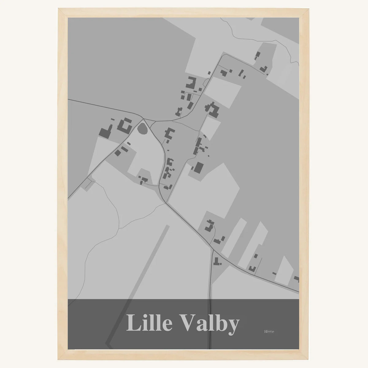 Lille Valby plakat – Firkantet 2026 – Lys pastel grå