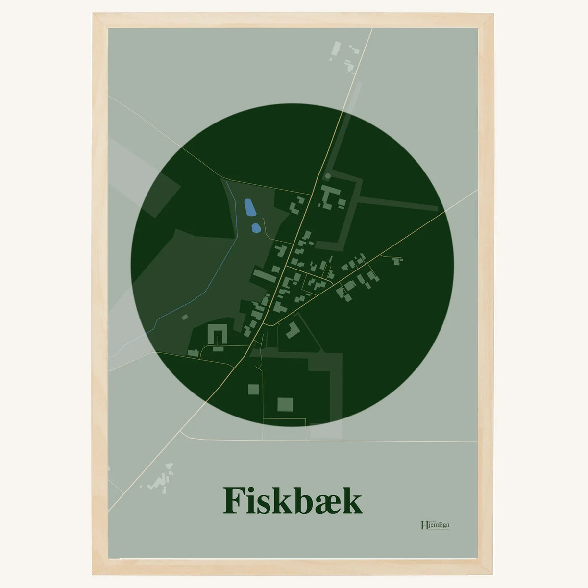 Fiskbæk plakat – Centrum 2026 – Mørk grøn