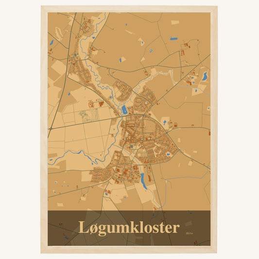 Løgumkloster Plakat – Lys pastel brun