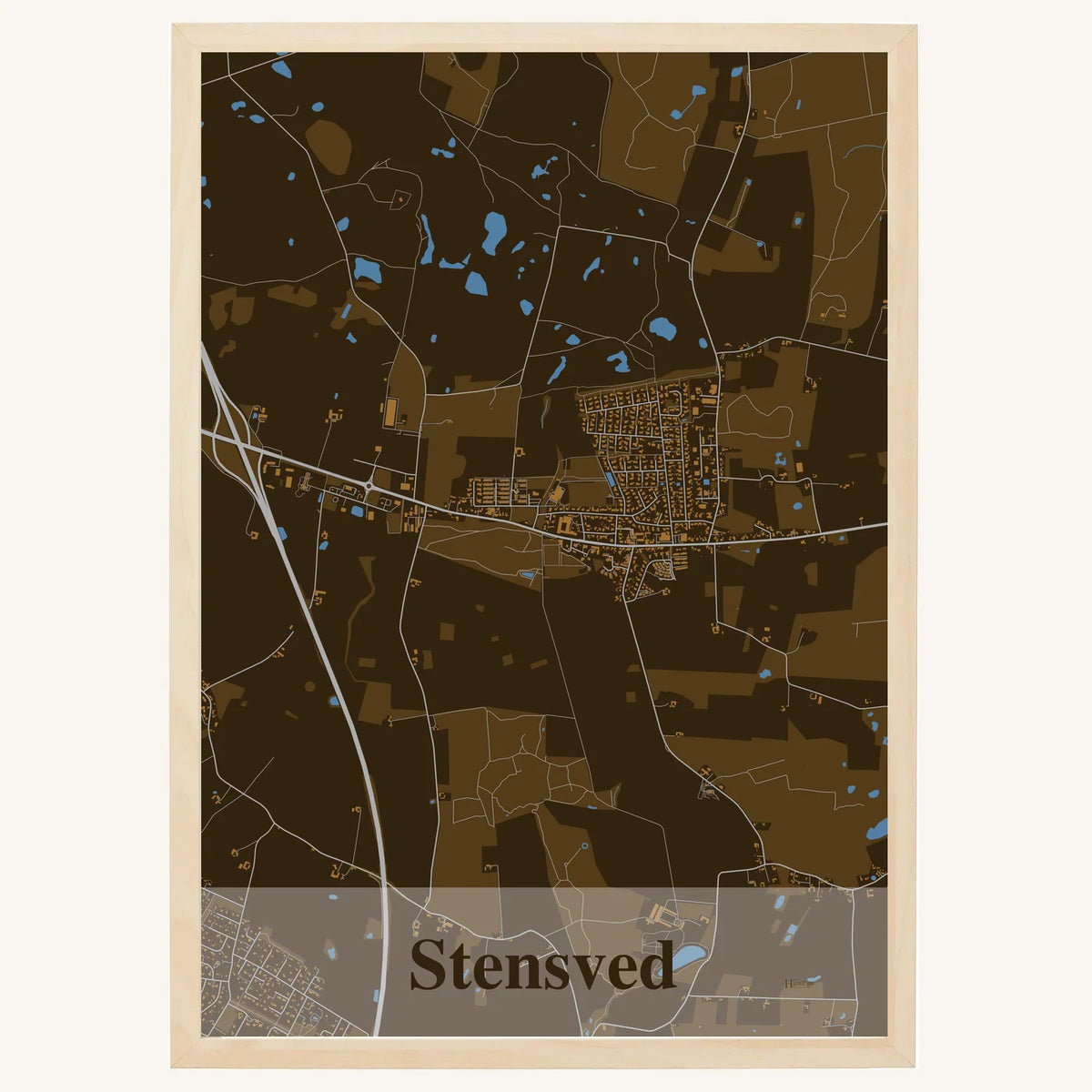 Stensved plakat – Firkantet 2026 – Mørk brun