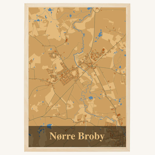 Nørre Broby plakat – Firkantet 2026 – Lys pastel brun