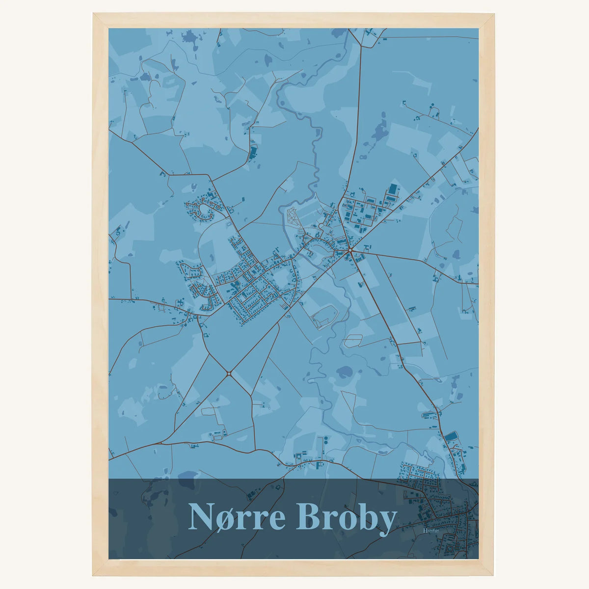 Nørre Broby plakat – Firkantet 2026 – Lys pastel blå