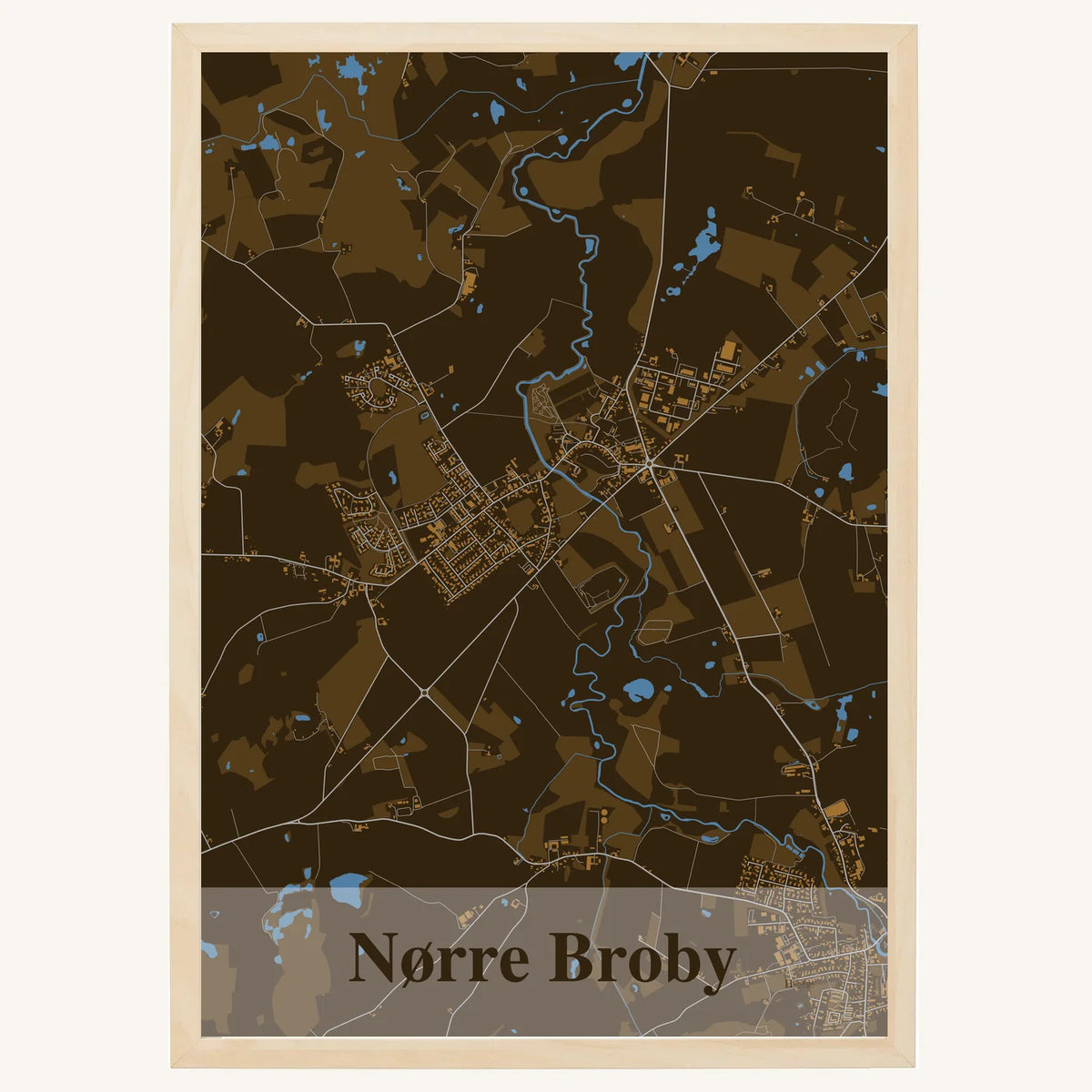 Nørre Broby plakat – Firkantet 2026 – Mørk brun