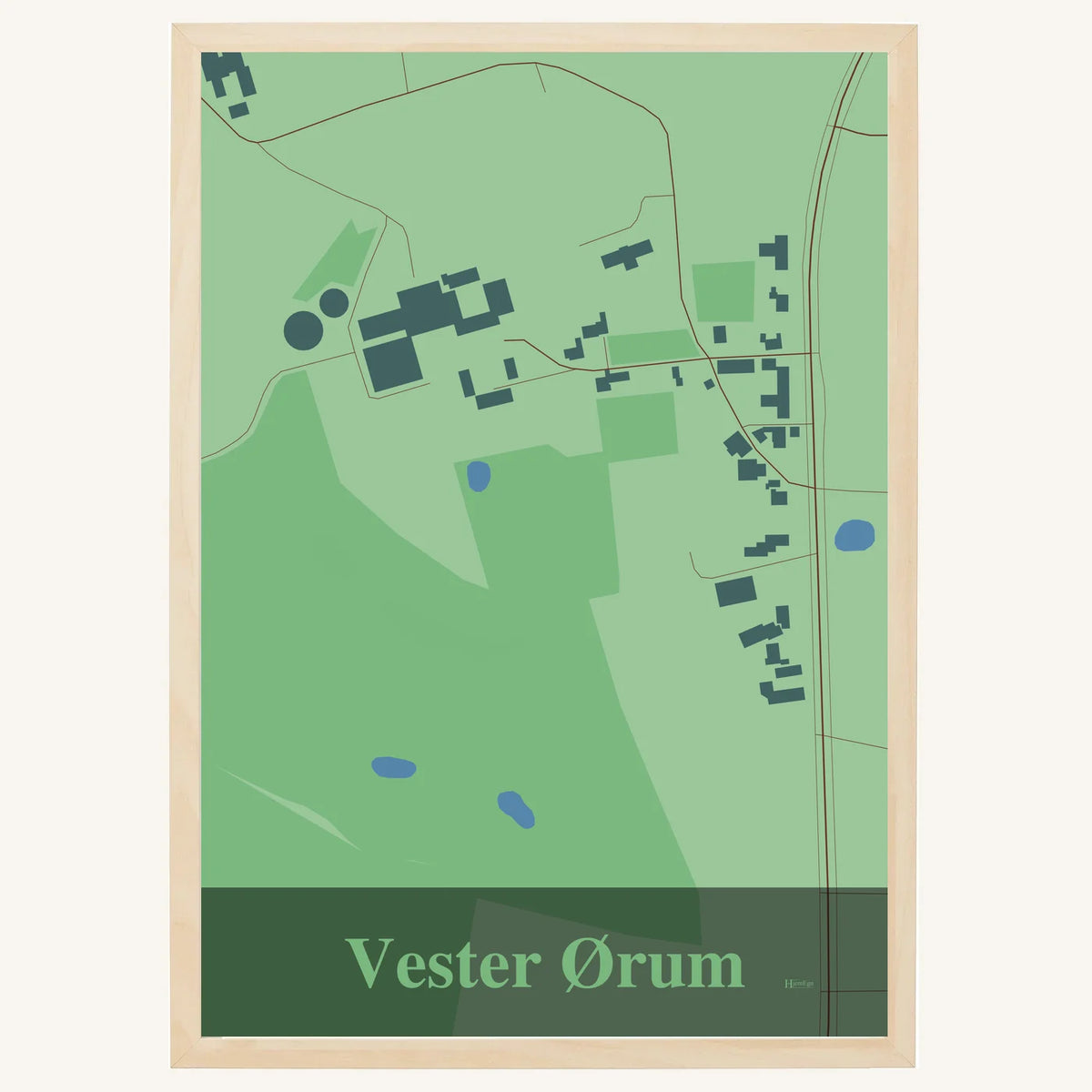 Vester Ørum plakat – Firkantet 2026 – Lys pastel grøn