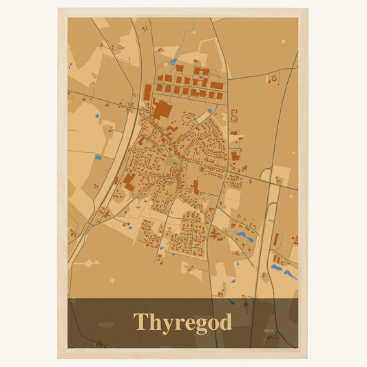 Thyregod plakat – Firkantet 2026 – Lys pastel brun