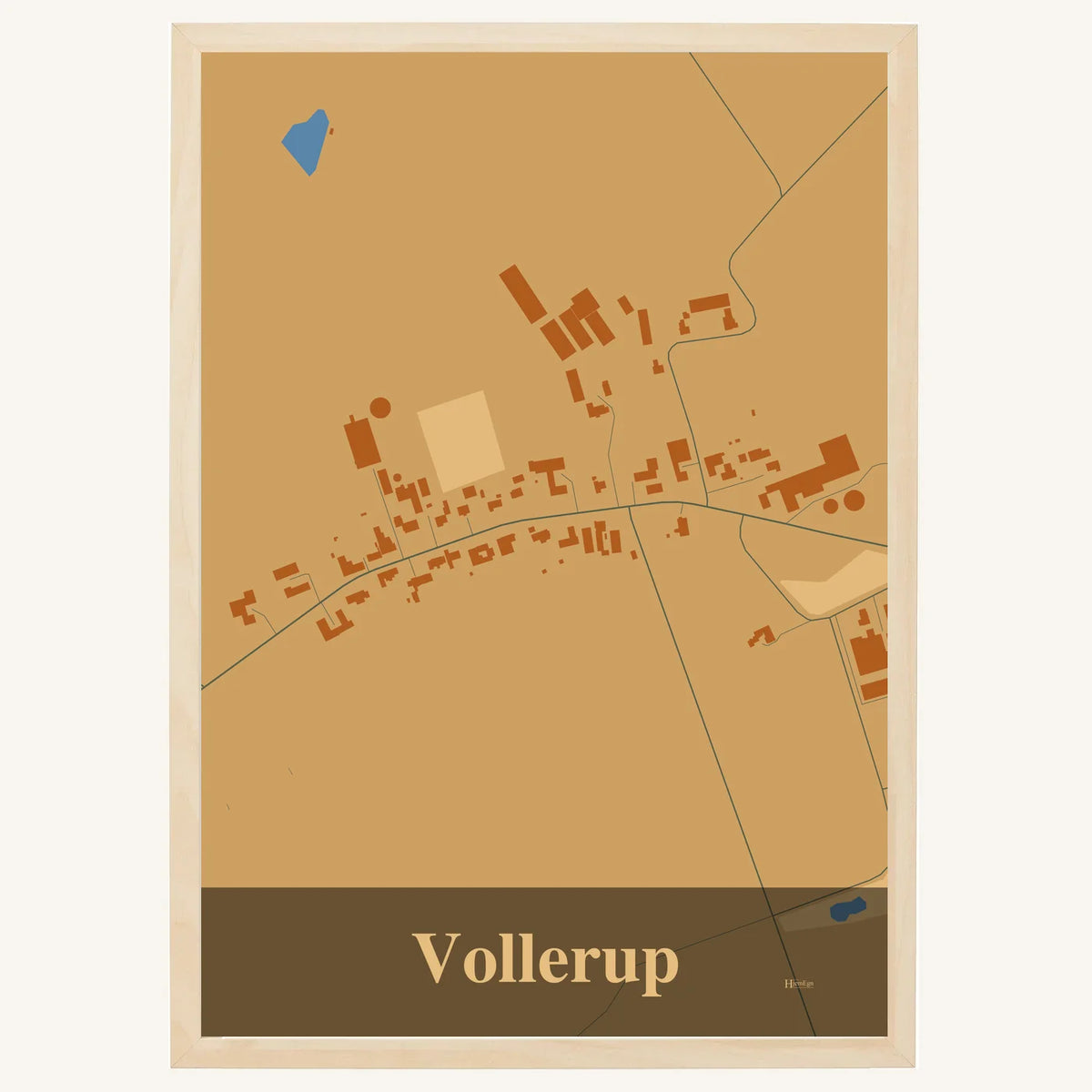 Vollerup plakat – Firkantet 2026 – Lys pastel brun