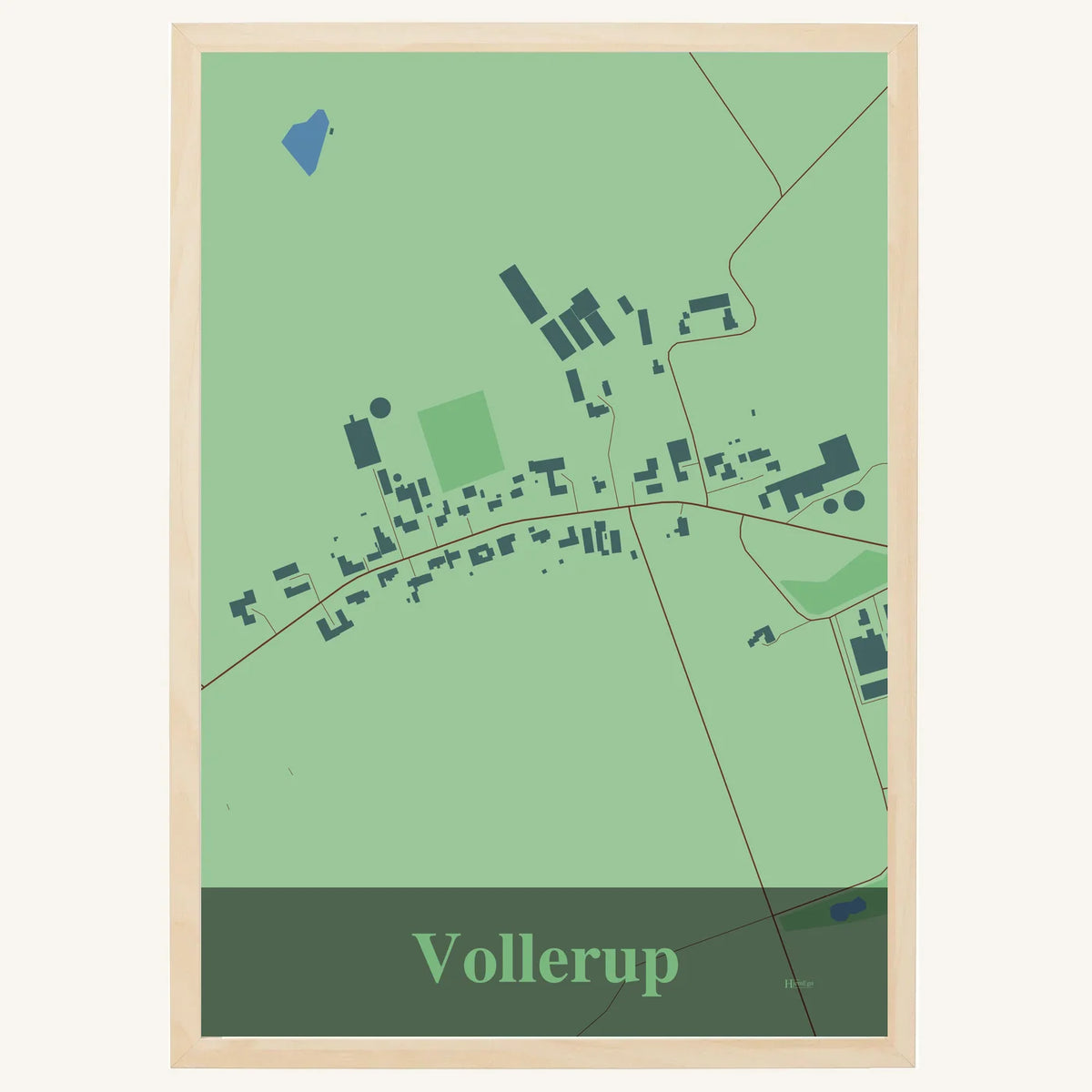 Vollerup plakat – Firkantet 2026 – Lys pastel grøn