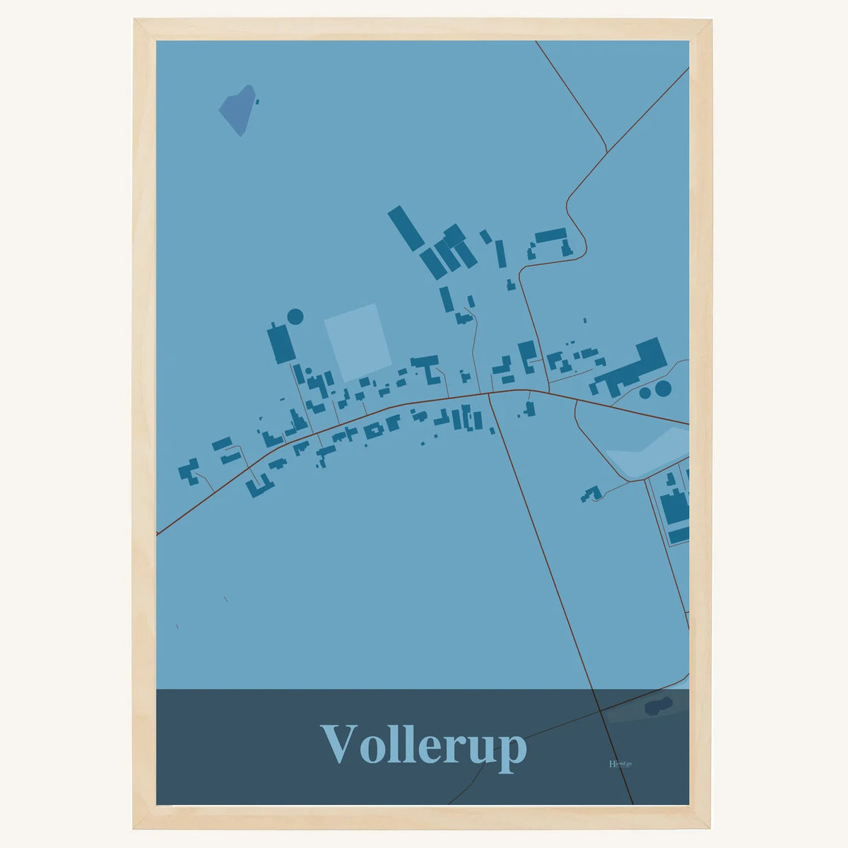 Vollerup plakat – Firkantet 2026 – Lys pastel blå