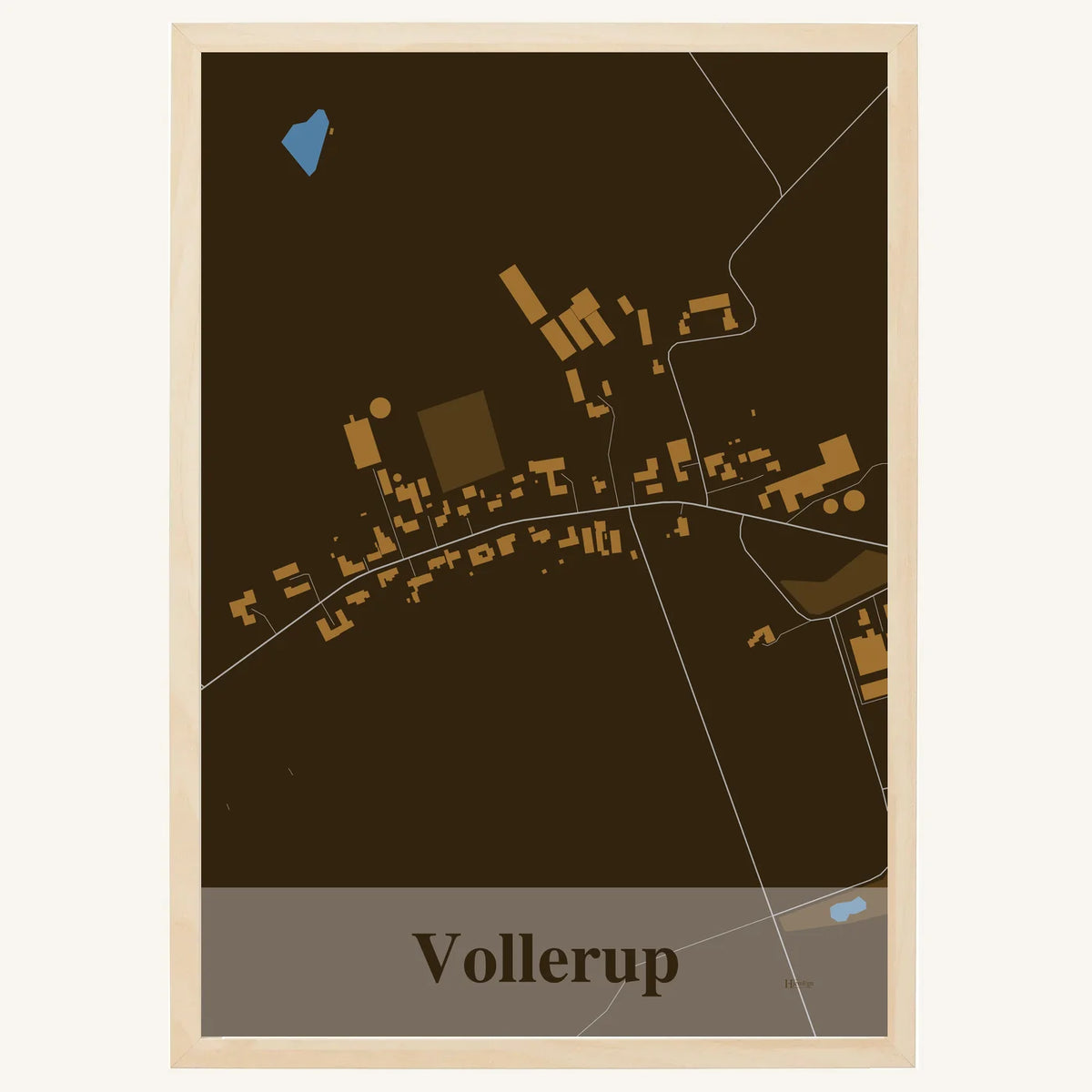 Vollerup plakat – Firkantet 2026 – Mørk brun