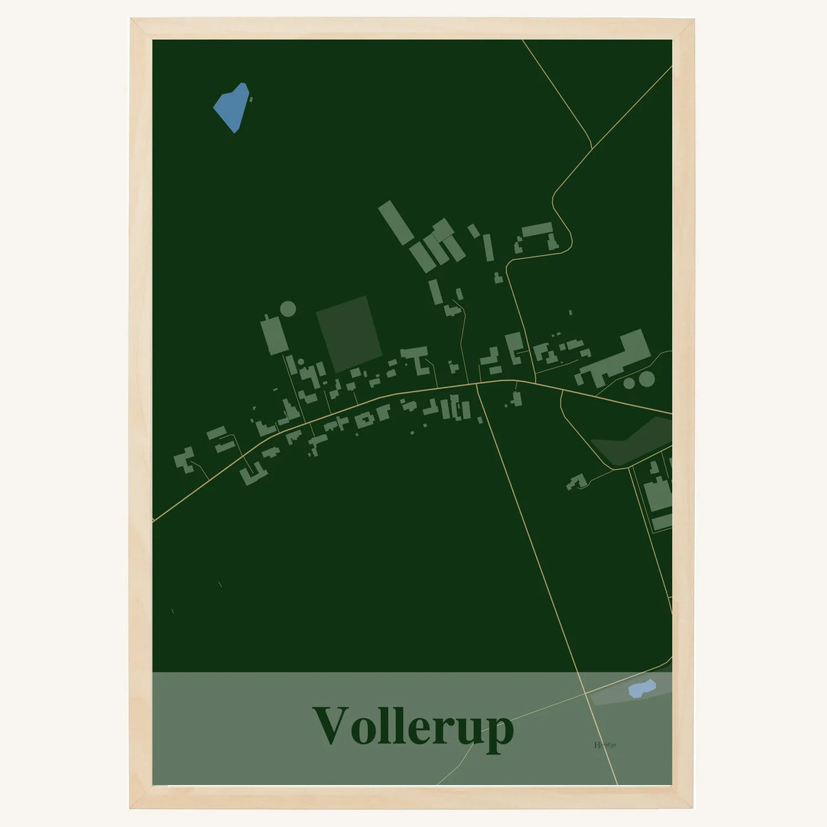 Vollerup plakat – Firkantet 2026 – Mørk grøn