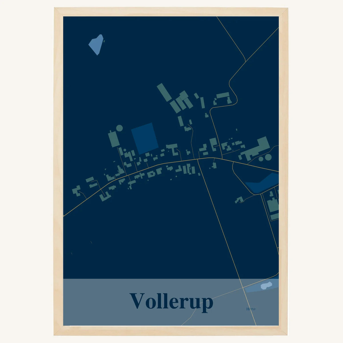 Vollerup plakat – Firkantet 2026 – Mørk blå