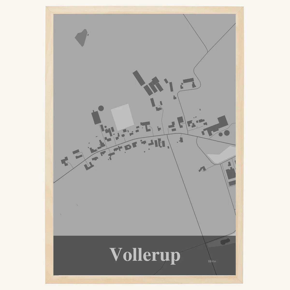 Vollerup plakat – Firkantet 2026 – Lys pastel grå