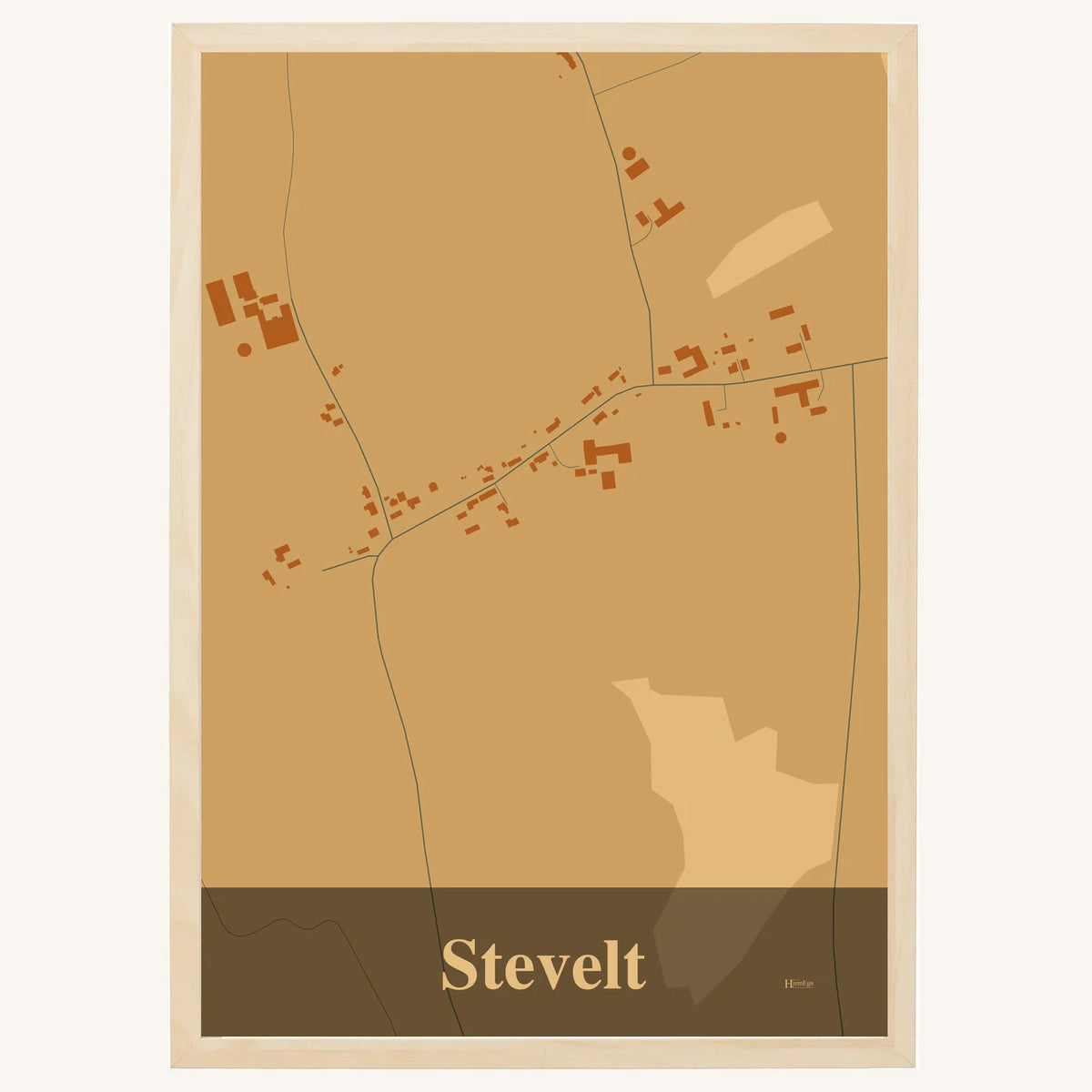 Stevelt plakat – Firkantet 2026 – Lys pastel brun