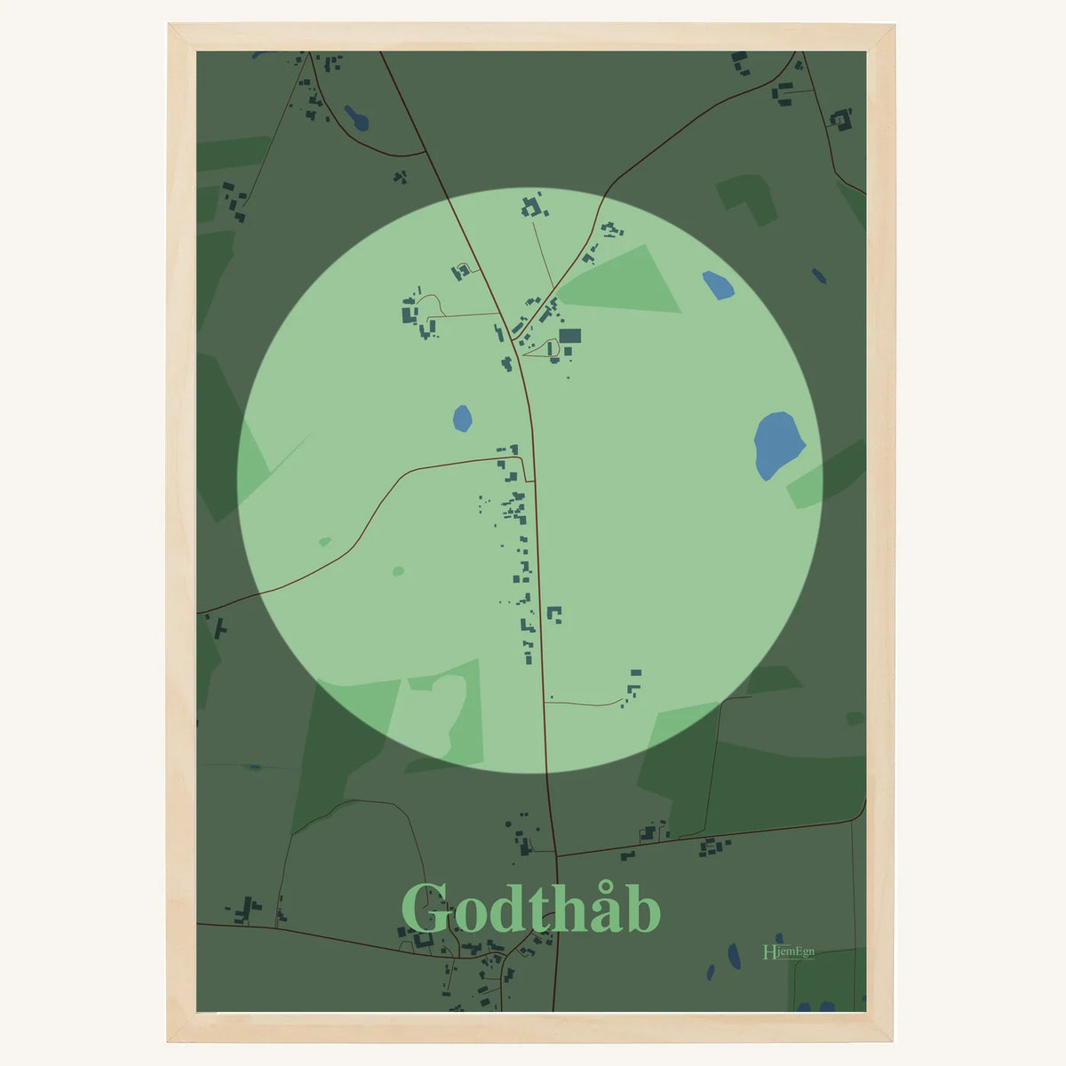 Godthåb plakat – Centrum 2026 – Lys pastel grøn